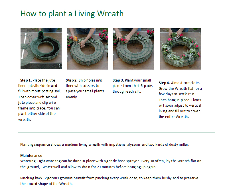 Living Wreath Planting Instructions