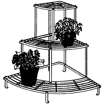 Quarter-Round Tiered Plant Stand