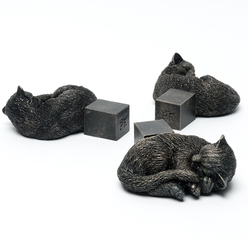 Antique Bronze Sleeping Cat Pot Feet (Set of 3)