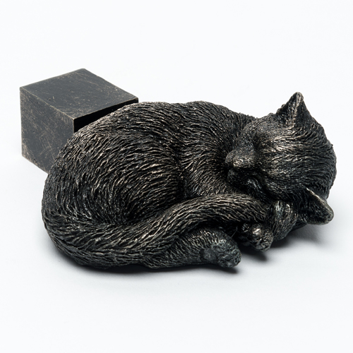 Antique Bronze Sleeping Cat Pot Feet (Set of 3)