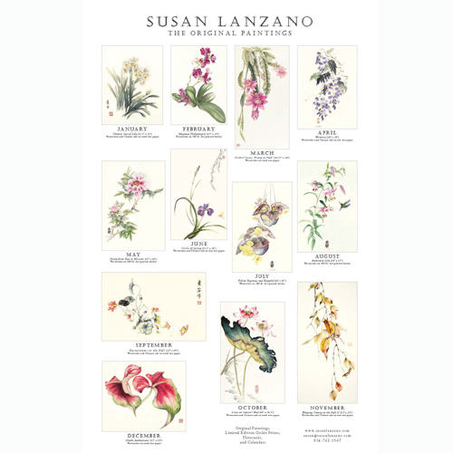 2022 Botanical Flower Wall Calendar by Susan Lanzano